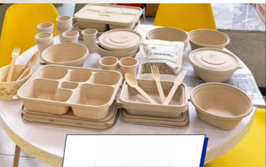 Bamboo fiber meal boxes, bowls, cups and cutlery