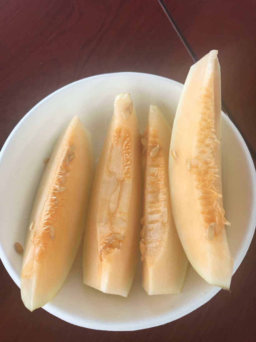 Crisp-textured melon, sliced